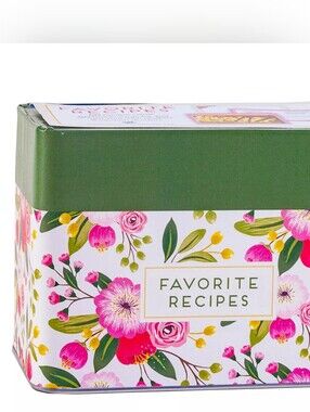 NEW Publications International, Ltd. Favorite Recipes Floral Recipe Card Tin